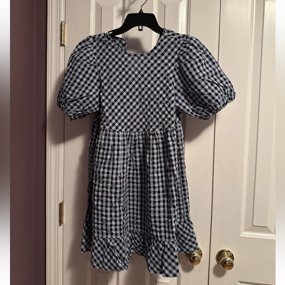 Monki Black and White Checkered Mini Dress NWT
